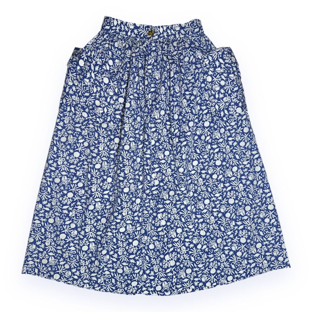 True VTG 50s Bell Sportswear Nautical Print Full Midi Skirt - Made in California